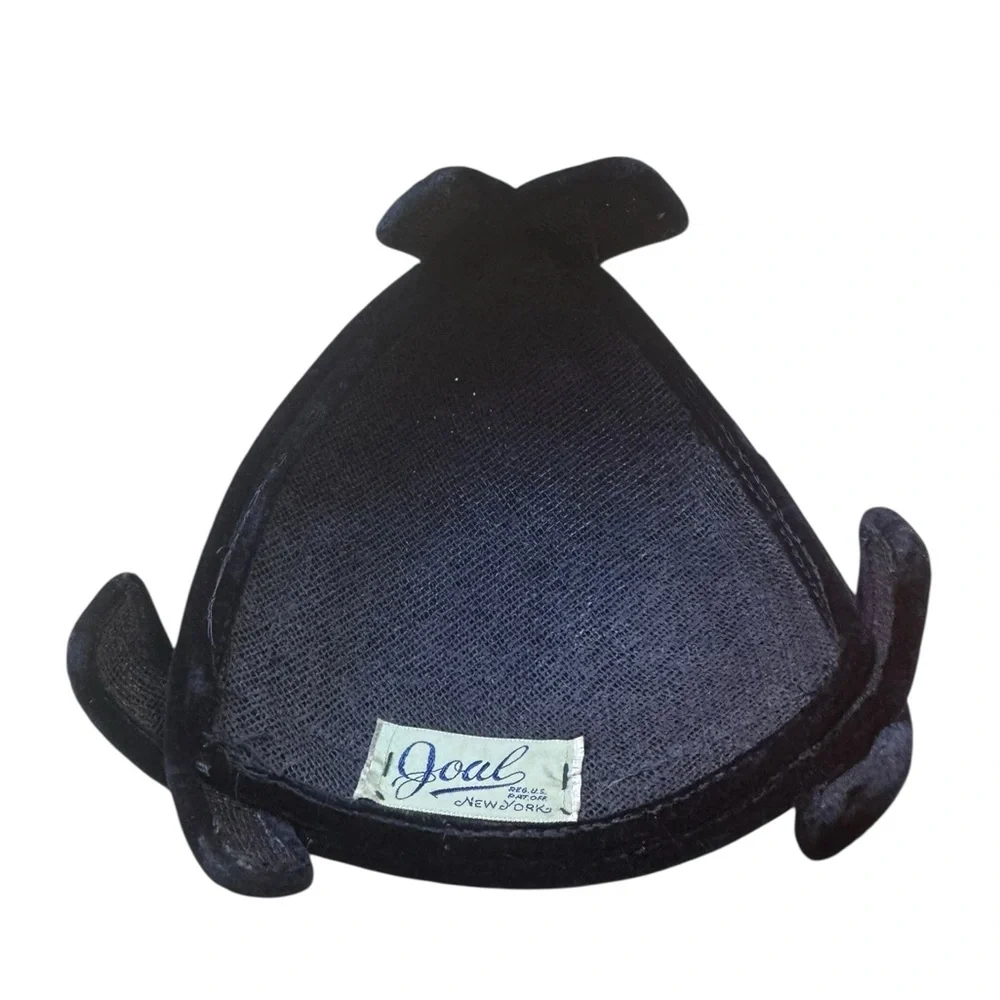 1950s/60s Joal from NY Straw w/Velvet Trim‎ Cocktail Hat - Picture 7 of 8
